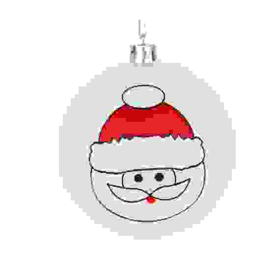 Шар 8 см, белый, Дед мороз 26-468 СНОУ БУМ