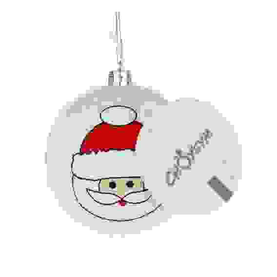 Шар 8 см, белый, Дед мороз 26-468 СНОУ БУМ