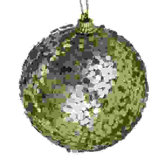 Елочная игрушка шар, диаметр 8 см, золотой, пластик СНОУ БУМ