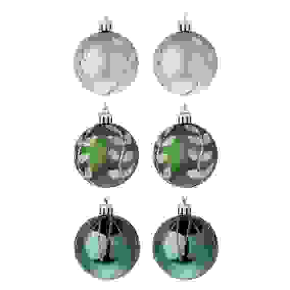 Набор шаров 6 см, 6 шт, зеленый, шампань, 26-157 СНОУ БУМ