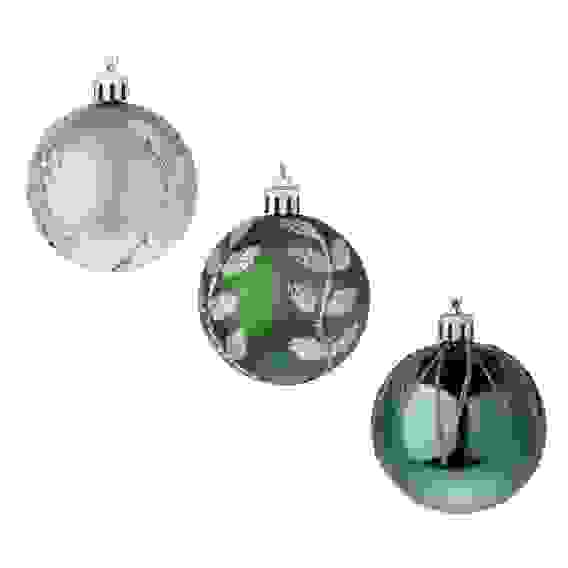 Набор шаров 6 см, 6 шт, зеленый, шампань, 26-157 СНОУ БУМ