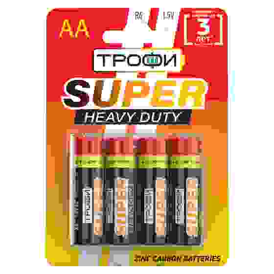 Элемент питания R6-4BL Трофи, SUPER HEAVY DUTY Zinc цена за 1 шт