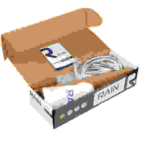 Смеситель для ванны Кварц, круглый излив 40см, керам. кран-буксы 1/2, душ. набор, латунь, хром RAIN