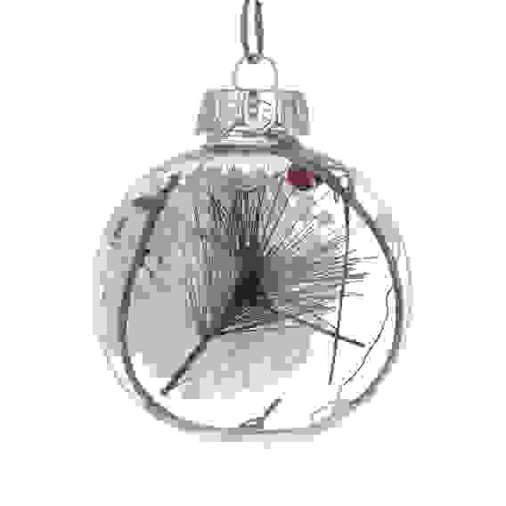 Шар 8 см, прозрачный с декором внутри, 2 вида СНОУ БУМ