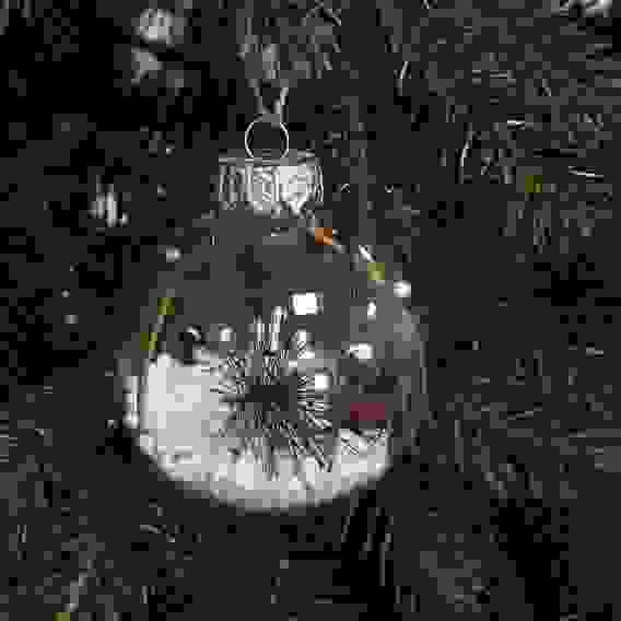 Шар 8 см, прозрачный с декором внутри, 2 вида СНОУ БУМ