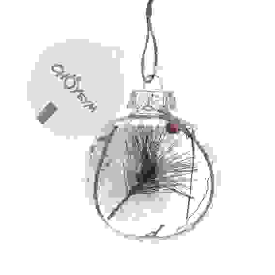 Шар 8 см, прозрачный с декором внутри, 2 вида СНОУ БУМ