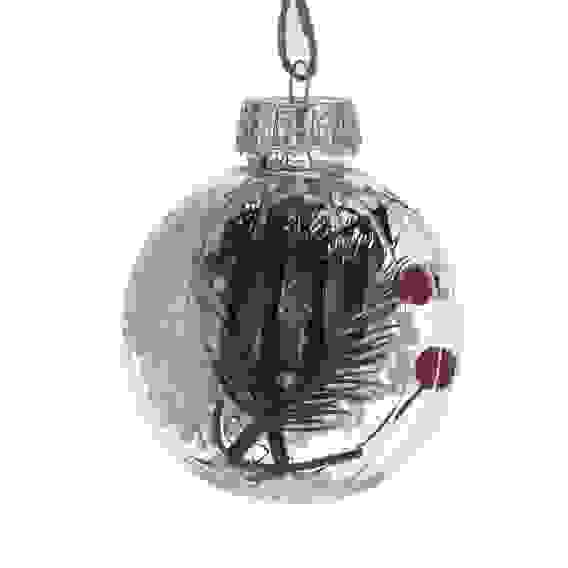 Шар 8 см, прозрачный с декором внутри, 2 вида СНОУ БУМ