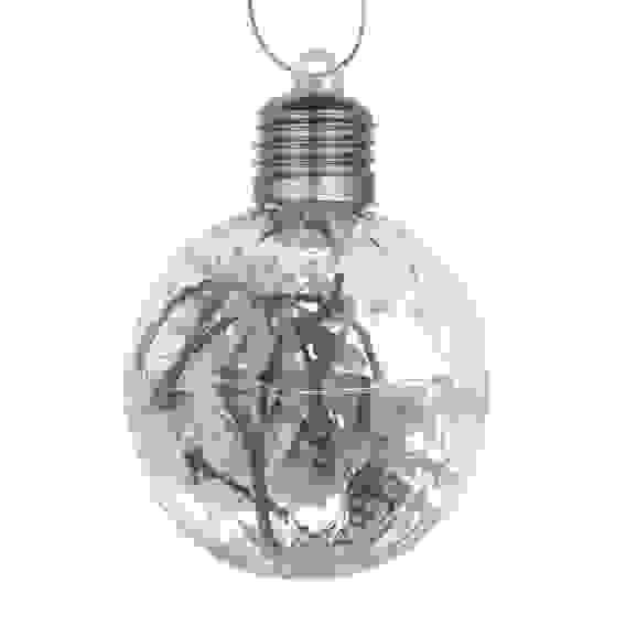 Шар 8 см, прозрачный с декором внутри, LED, 2 вида СНОУ БУМ