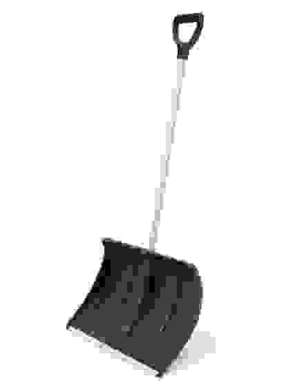 Лопата снеговая 480х360мм. Богатырь с оц.планкой, ф32 с ал.черенком и V-руч.