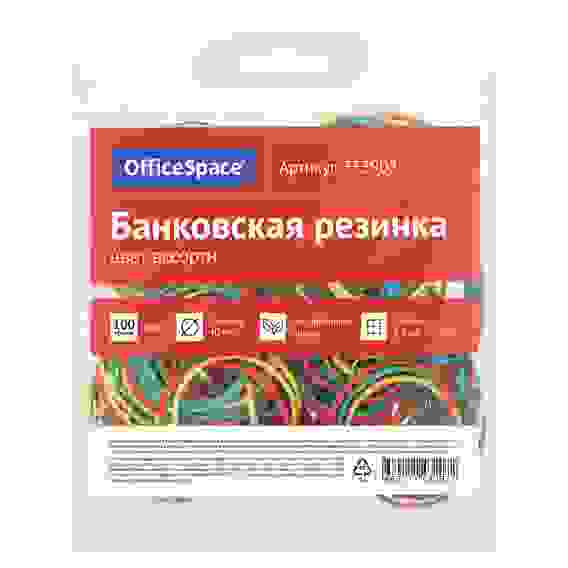 Банковская резинка 100г OfficeSpace, диаметр 40мм, ассорти, европодвес