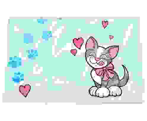 Коврик под миску для кошек/собак Kitty sweetie (43*28см), YE70726 HOMEPET