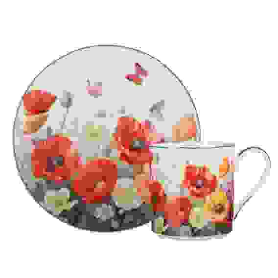 Набор чайный 2 пр., 250мл, фарфор, Маки, MILLIMI