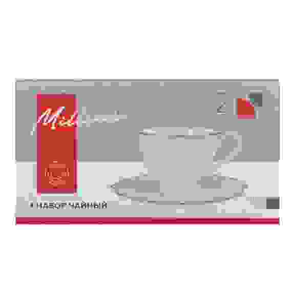 Набор чайный 2 пр., 175мл, фарфор, Лаура с золотой отводкой, MILLIMI