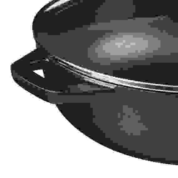 Вок чугун, d30х8,5см, стеклянная крышка, индукция VETTA