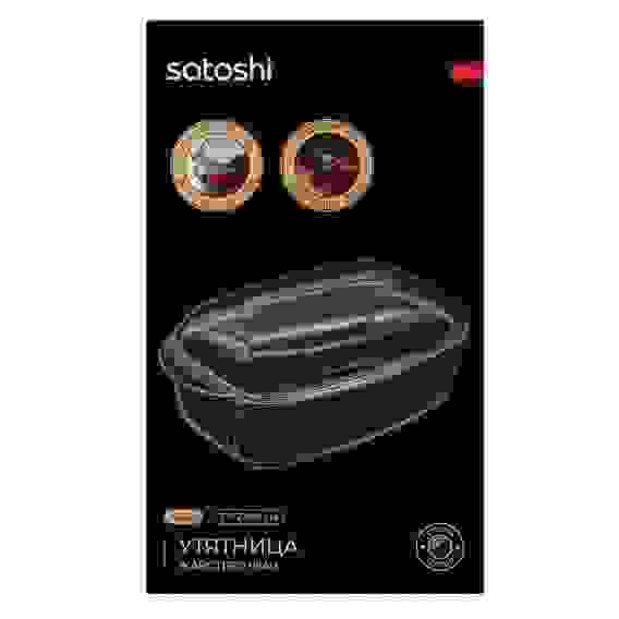 Утятница жаропрочная, рельеф, стекло, 37х22х9см, 4.5л SATOSHI