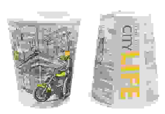 Стакан бумажный «Big city life», 250 мл, 1-слойный, высота 92 мм, d 80 мм