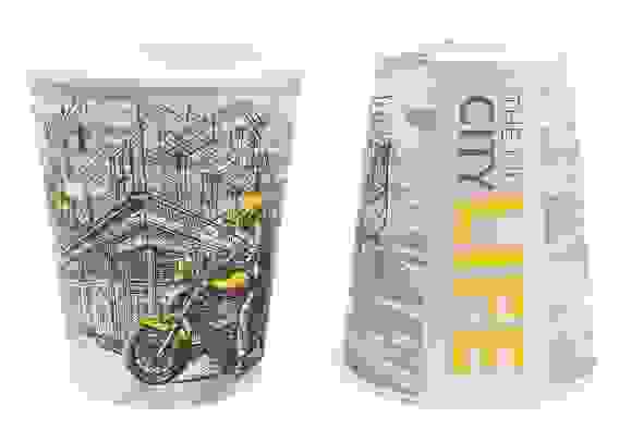 Стакан бумажный «Big city life», 250 мл, 1-слойный, высота 92 мм, d 80 мм