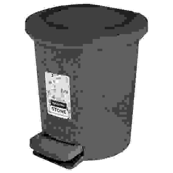 Мусорное ведро Stone с педалью 6л темный камень, SC470110026