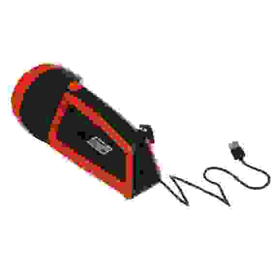 Фонарь прожектор, LED + COB, 6 режимов, 2400мАч, USB кабель, 9х9х20см, пластик тм ЕРМАК