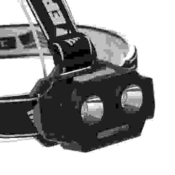 Фонарь налобный, 2 P30 LED +3 SMD, 5 режимов, 1200мАч, 7,2х4,8х4см, USB кабель, пластик тм ЕРМАК