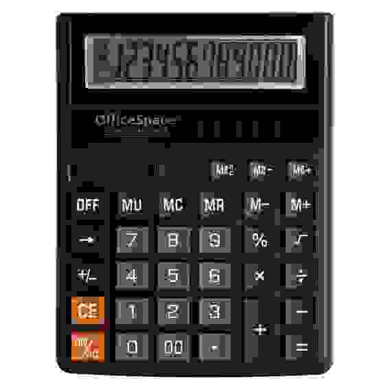 Калькулятор настольный OfficeSpace, 12 разрядов, двойное питание, 143*190*29мм, черный
