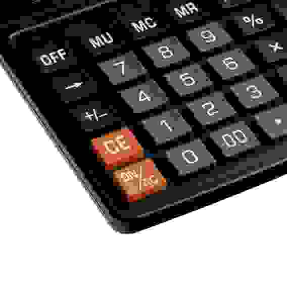 Калькулятор настольный OfficeSpace, 12 разрядов, двойное питание, 143*190*29мм, черный