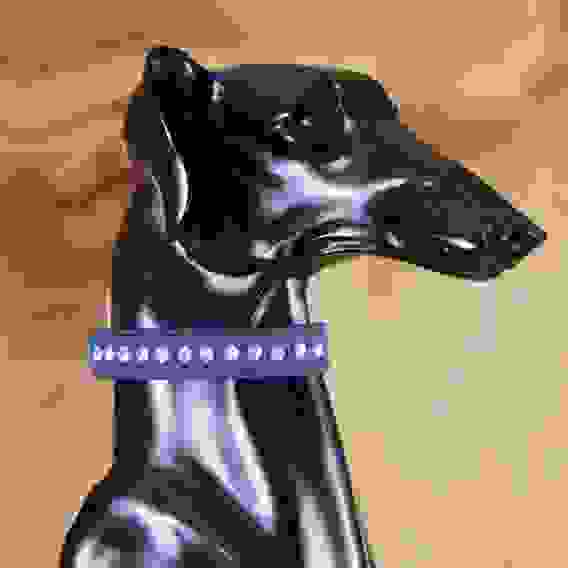 Ошейник «Бархат и стразы», 31×1.3/2 см, ОШ 22-28 см, синий