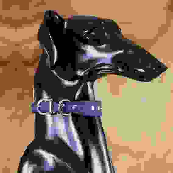 Ошейник «Бархат и стразы», 31×1.3/2 см, ОШ 22-28 см, синий