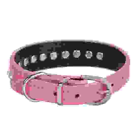 Ошейник «Бархат и стразы», 31×1.3/2 см, ОШ 22-28 см, розовый