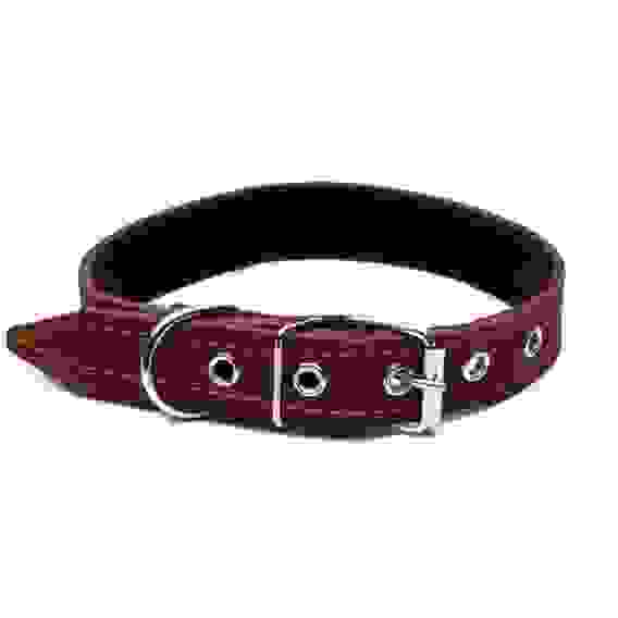 Ошейник, 56×2.5 см, ОШ 35-45 см, на синтепоне, кожа, коричневый