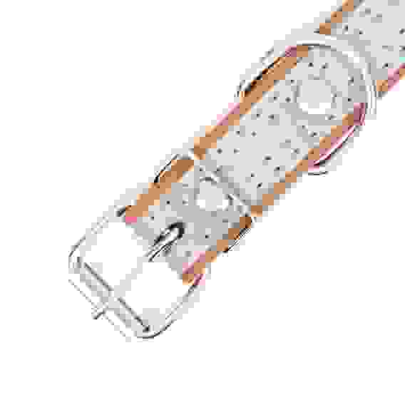 Ошейник со светоотражающей полосой и косточками, 45×2 см, цвет МИКС
