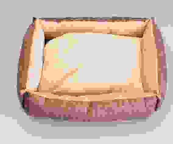 Лежанка, 54×42×11 см, с двусторонней подушкой, под замшу, мебельная ткань, цвет МИКС