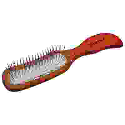 Расческа деревянная, массажная, 23см, \"волна\", с металлическими зубчиками