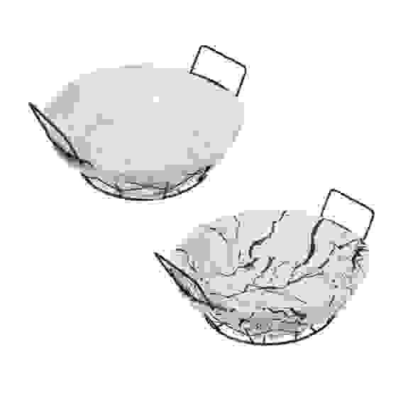 Корзина для мелочей Селеста, круглая, металл, лён, полиэстер, 21х21х7см, 2 дизайна тм VETTA