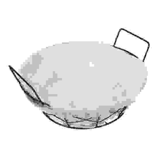 Корзина для мелочей Селеста, круглая, металл, лён, полиэстер, 21х21х7см, 2 дизайна тм VETTA