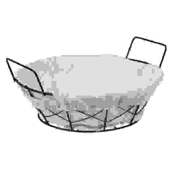 Корзина для мелочей Селеста, круглая, металл, лён, полиэстер, 21х21х7см, 2 дизайна тм VETTA