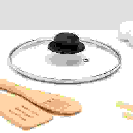 Крышка стеклянная 22см с метал.ободком в сборе