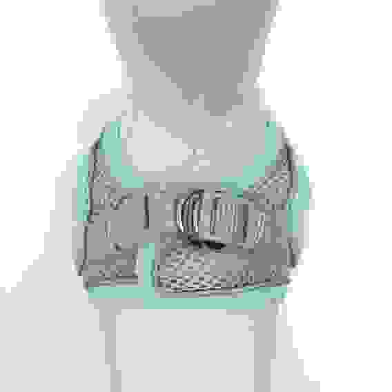 Шлейка с поводком, XS, ОШ 29-32 ОГ 31-34 см, поводок 150×1.5 см, быстросъёмная, мягкая, бирюзовая