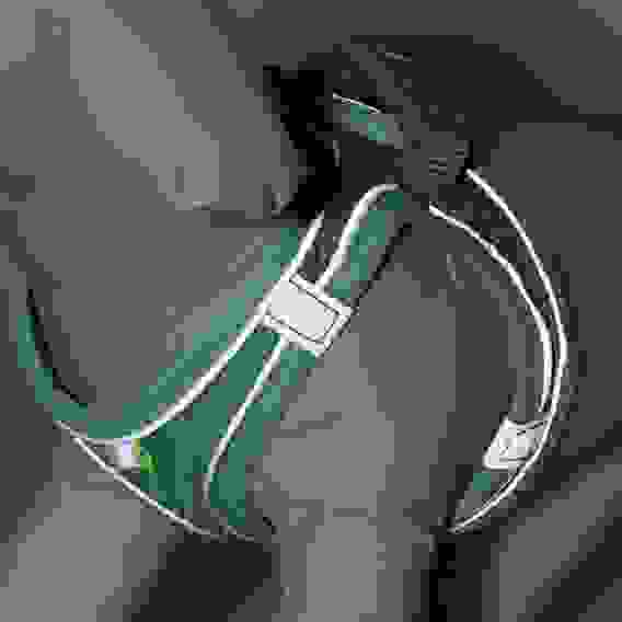 Шлейка с поводком, XS, ОШ 29-32 ОГ 31-34 см, поводок 150×1.5 см, быстросъёмная, мягкая, бирюзовая