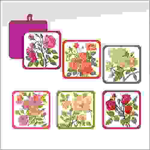 Прихватка "Розы Фото-графика" 17*17см 6 диз L22-33