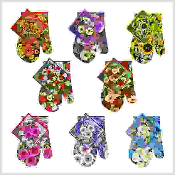 Прихватка с рукав &quot;Букет ФОТО&quot; 8 диз (н-р из 2-х предм.) L22-41