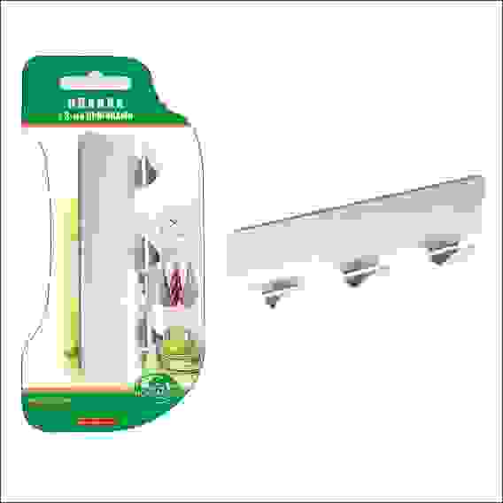 Планка с 3 крючками &quot;Стэнли стил&quot; Длина 12 см DH27-96