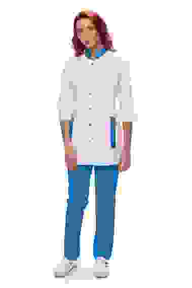 Костюм женский №448 (тк.ТиСи) DoctorBIG, белый/голубой (56-58/170-176)