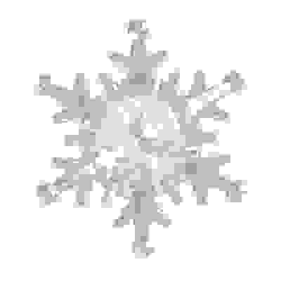 Фигурка \"Снежинка\" светодиодная на присоске 9,5*9,5 см, меняет цвет, с батар.