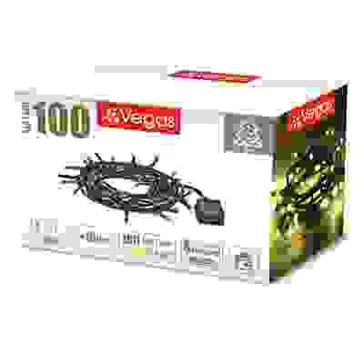 Электрогирлянда "Нить" 100 желтых LED ламп, 8 режимов, зеленый провод, 10 м,