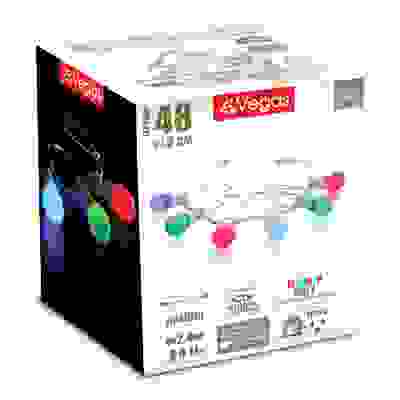 Электрогирлянда-конструктор \&quot;Лампы\&quot; 6 шт, (6*8 разноцветных LED ламп), белый провод,