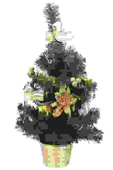 Ель с декором 30см. (LQ-312A01-13 золото)