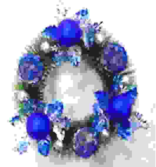 Венок рожд.с шар/шишк. син. d25см. SY15QJHW-039