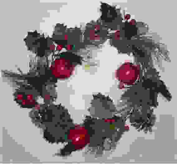 Венок дек.с яблочками 40см. С37044-16&quot;R