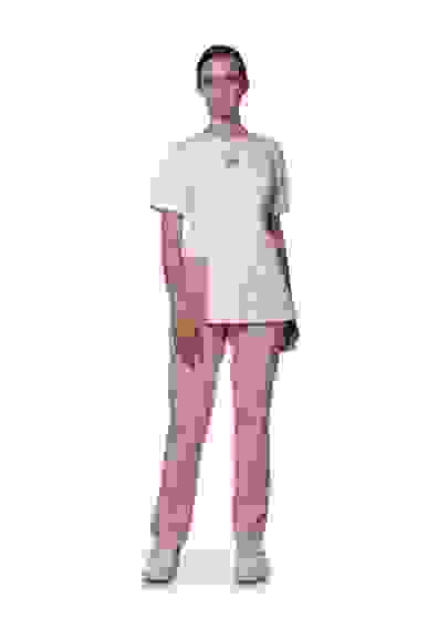 Костюм женский №434 (тк.Satory) DoctorBIG, белый/розовый/персиковый (54/158-164)